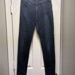 Ag Adriano Goldschmied Dark Blue High-Rise Skinny Jeans